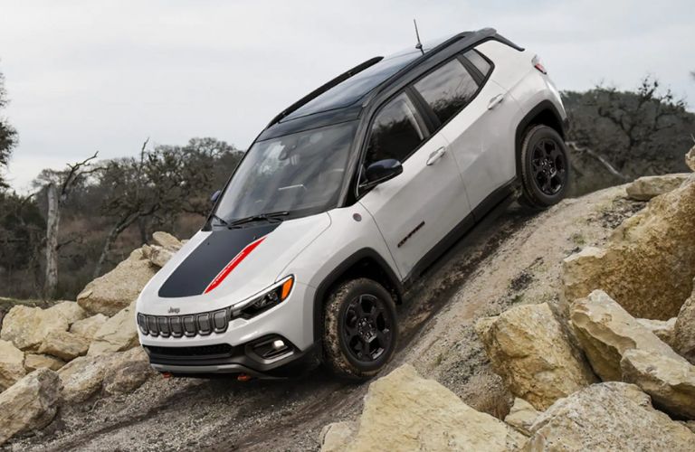 2023 Jeep Compass on a rocky surface